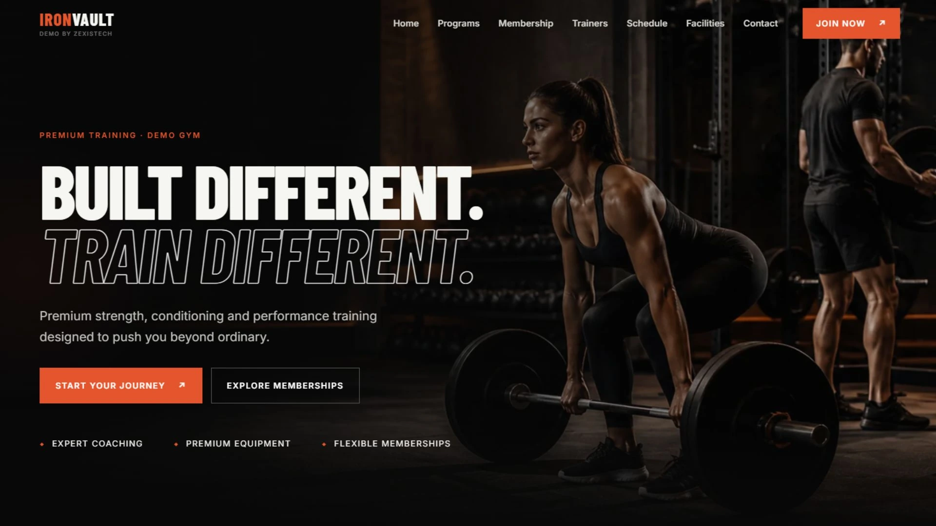 IRONVAULT gym & fitness website preview
